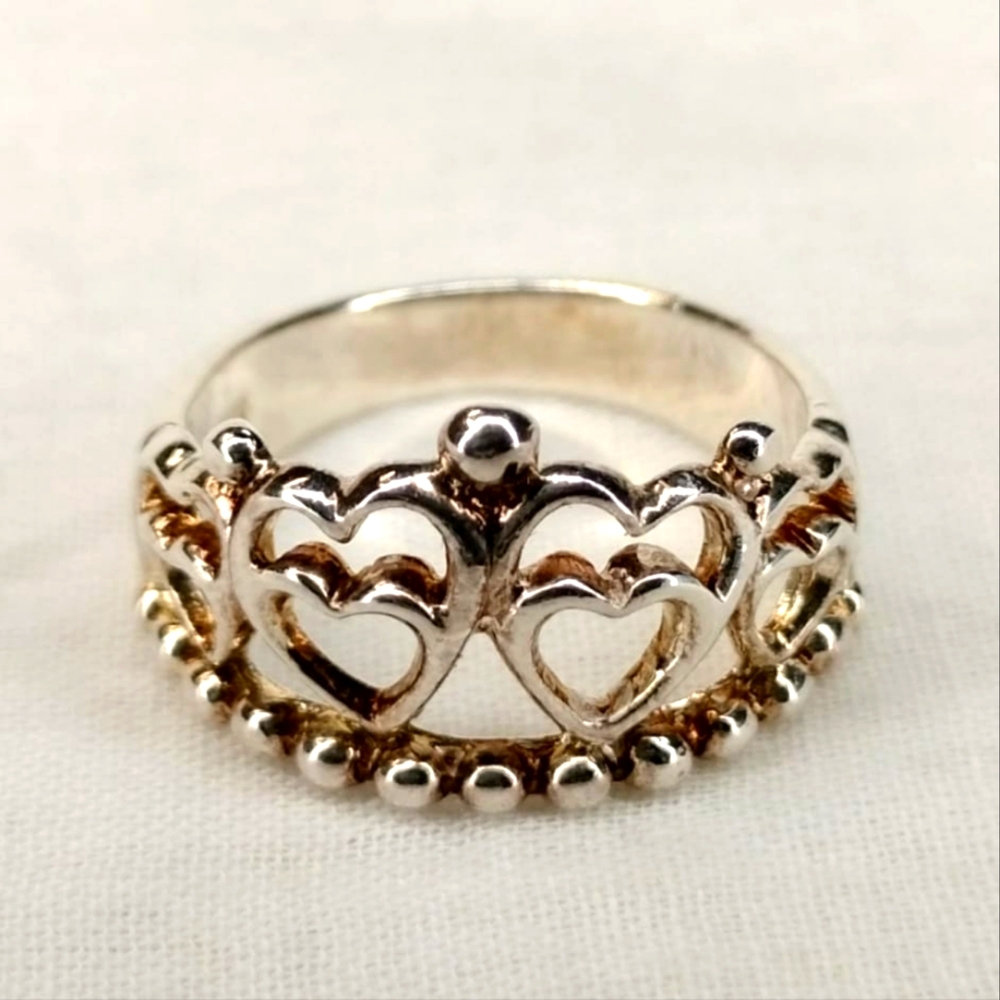Open Heart Design Sterling Silver 925 Band Ring Size 5 3,3 gr